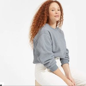 EVERLANE THE RENEW FLEECE OVERSIZED SWEATSHIRT LIGHT BLUE SIZE:MEDIUM